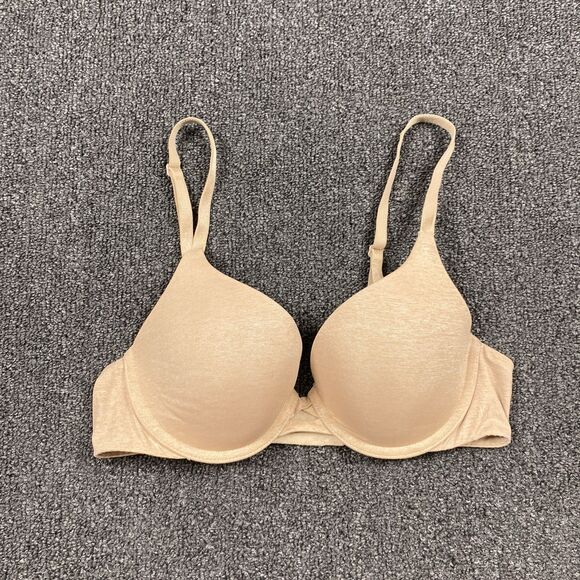 Victoria's Secret Bra Bra Perfect Shape Beige Nude Casual T Shirt Bra Size 34B - Picture 1 of 5